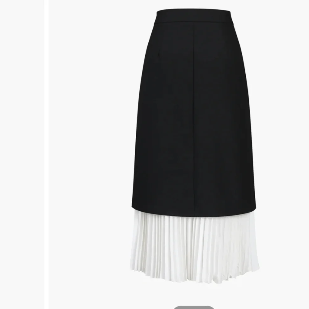 NWOT Commense Two-toned Pleated Midi Skirt - Picture 3 of 5